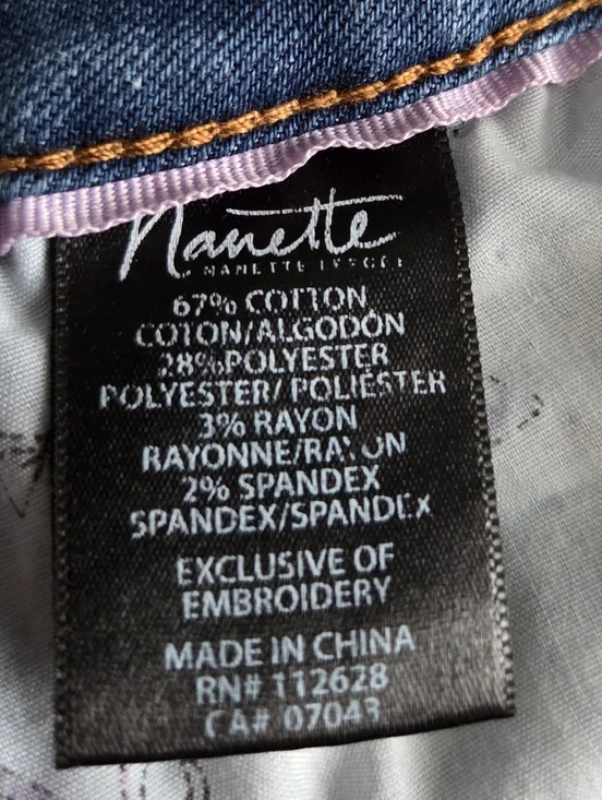 Nanette Nanette Lepore High Rise Skinny Jeans w Floral Embroidery Size 6 - Picture 13 of 14